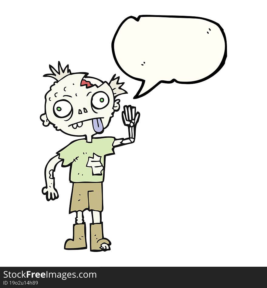 speech bubble cartoon zombie