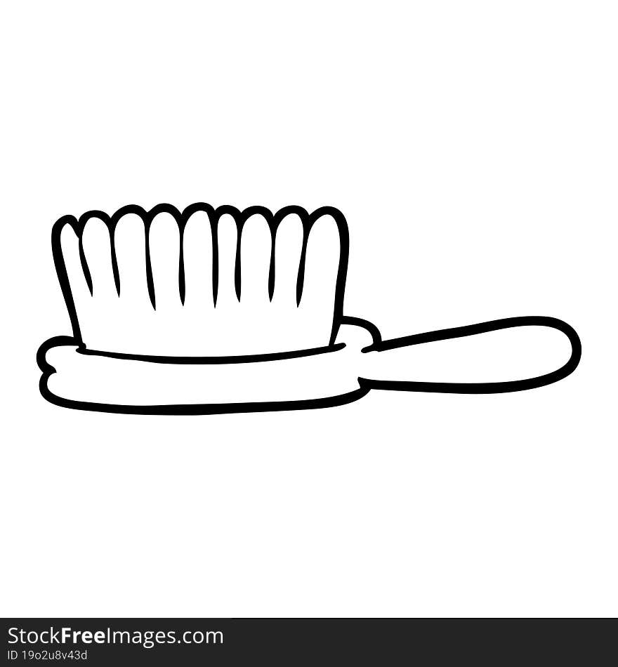 line drawing of a hairbrush. line drawing of a hairbrush