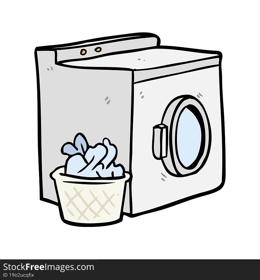 cartoon washing machine and laundry. cartoon washing machine and laundry