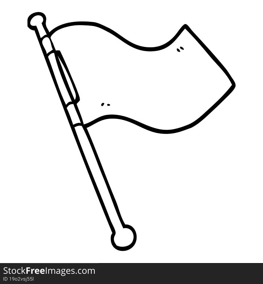 line drawing cartoon white flag waving