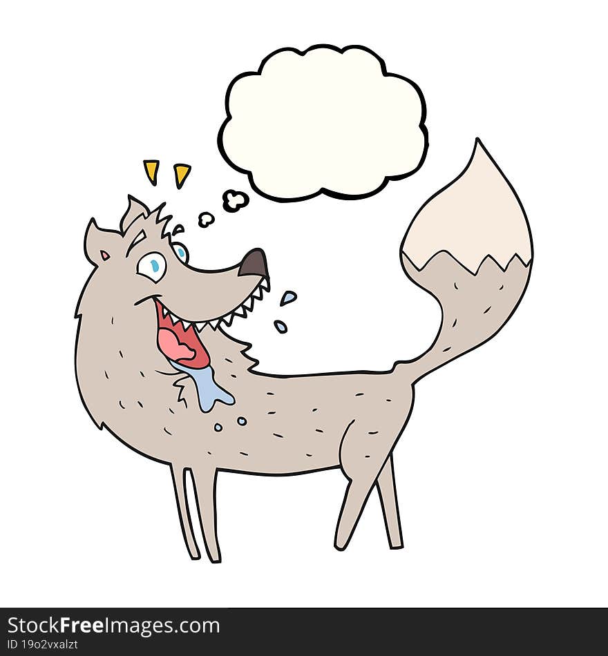 Thought Bubble Cartoon Wolf