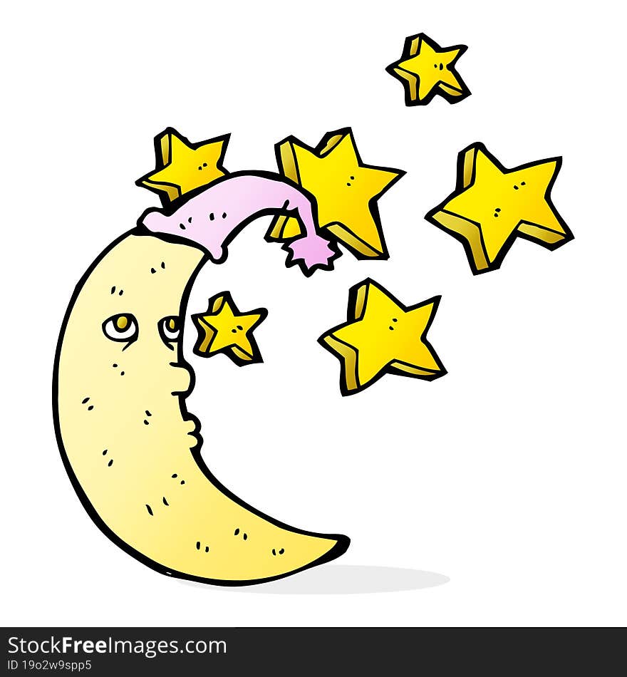 Sleepy Moon Cartoon