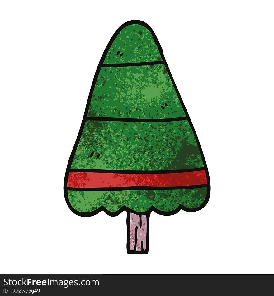 cartoon doodle christmas tree