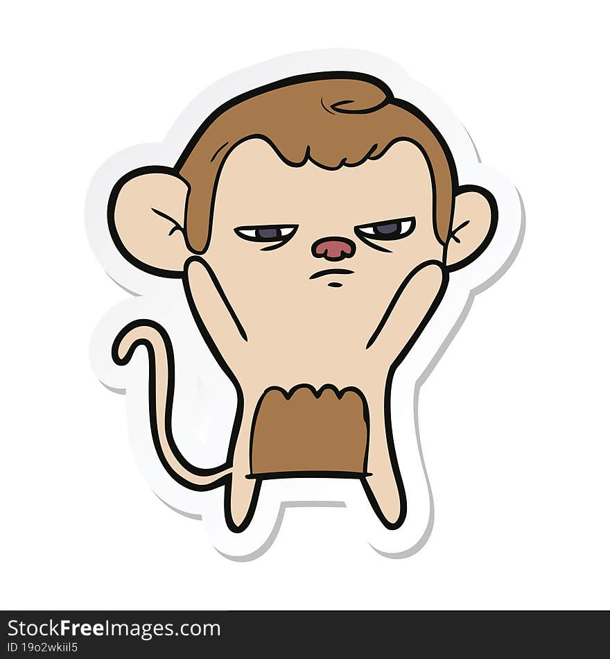 sticker of a cartoon monkey