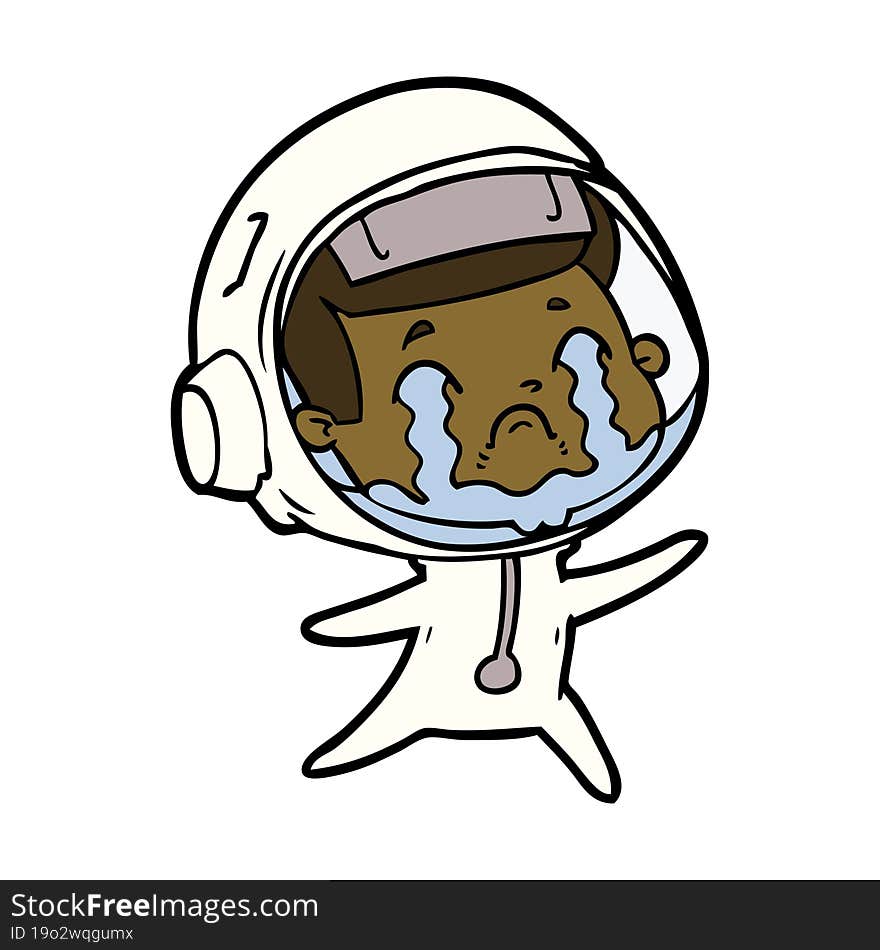 cartoon crying astronaut. cartoon crying astronaut