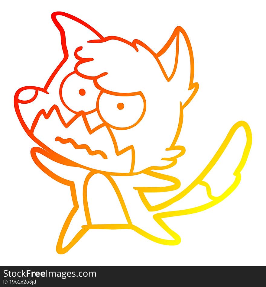 warm gradient line drawing cartoon annoyed fox