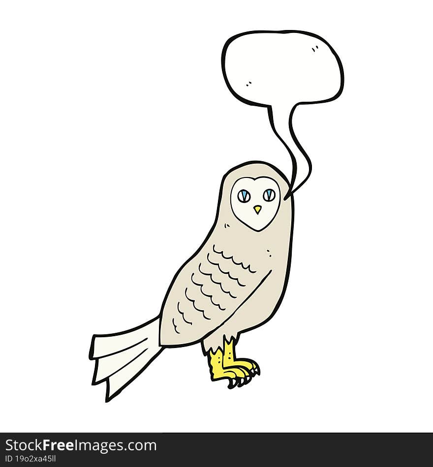 cartoon owl with speech bubble