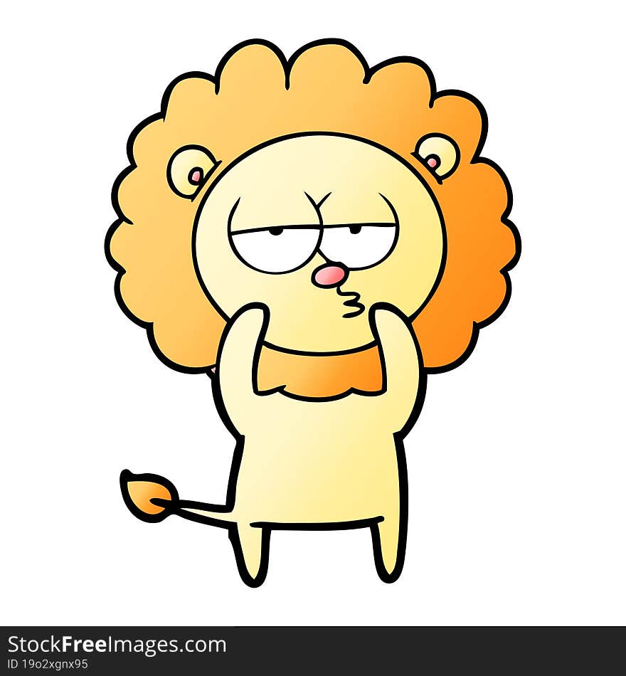 cartoon bored lion. cartoon bored lion