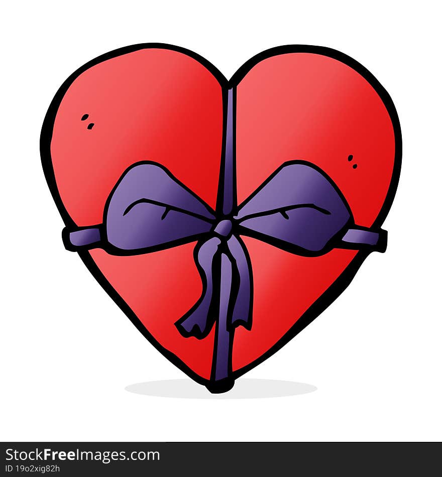 cartoon heart shaped present