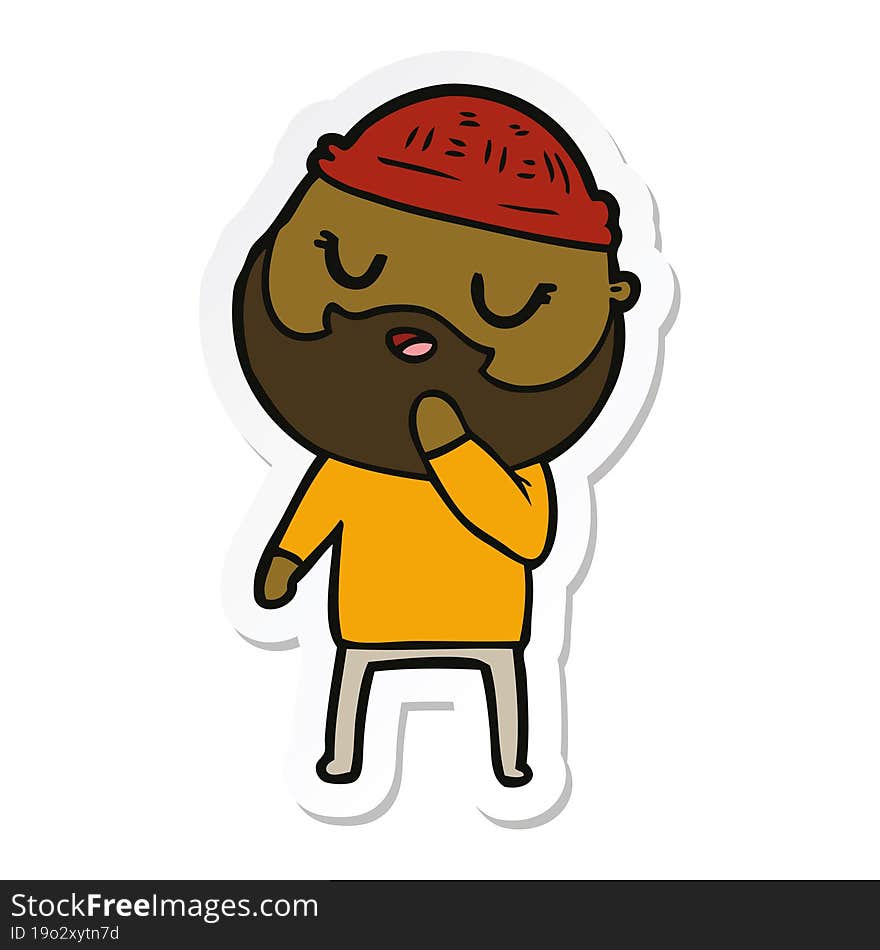 sticker of a cartoon man with beard