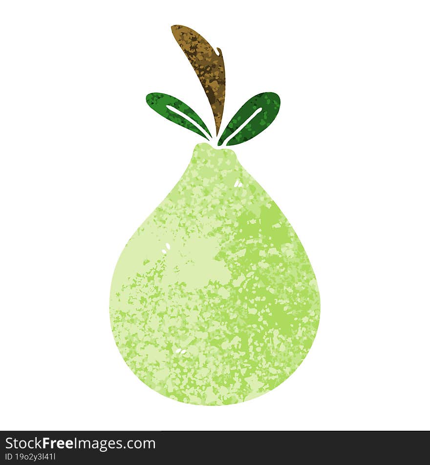 retro illustration style quirky cartoon pear. retro illustration style quirky cartoon pear