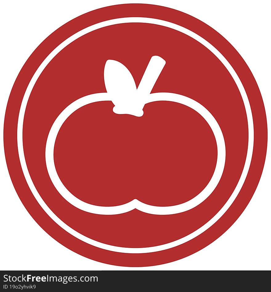 organic apple circular icon