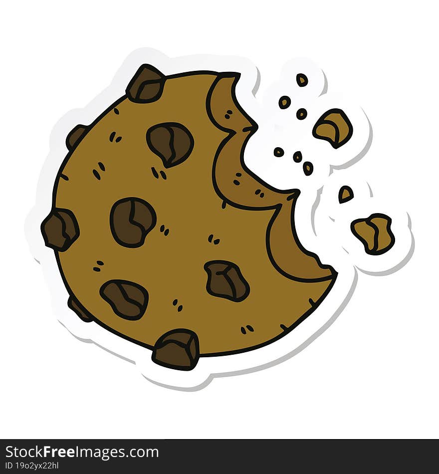 Sticker Of A Quirky Hand Drawn Cartoon Cookie