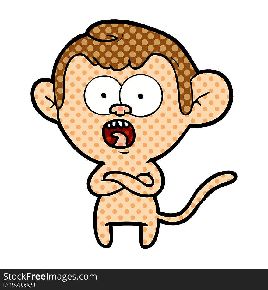 cartoon shocked monkey. cartoon shocked monkey