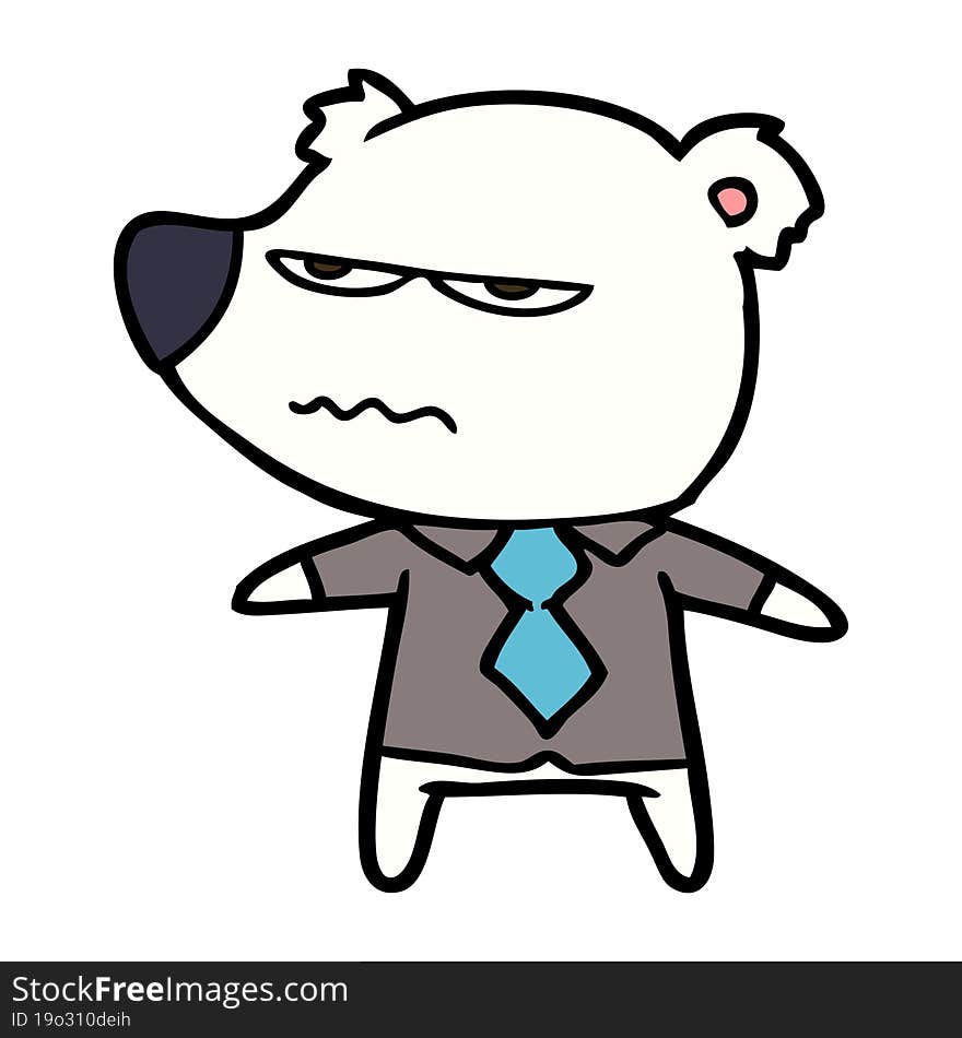 polar bear in shirt and tie cartoon. polar bear in shirt and tie cartoon