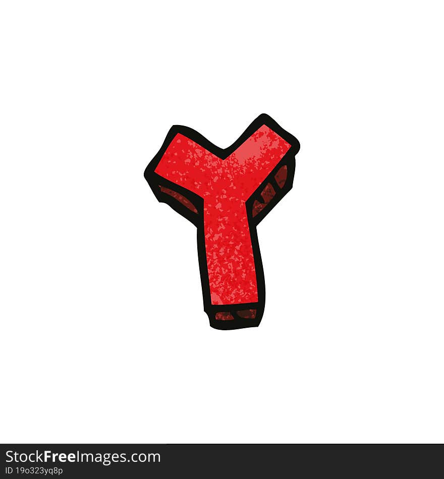 Cartoon Doodle Letter Y