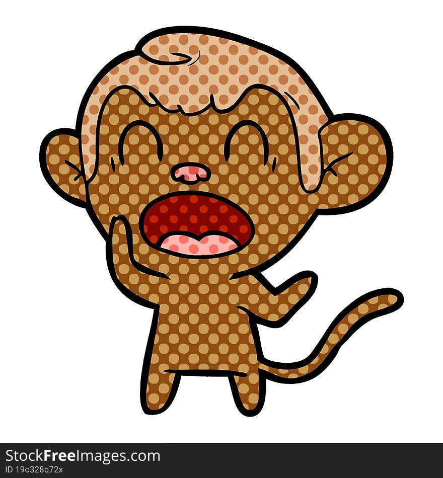 shouting cartoon monkey. shouting cartoon monkey