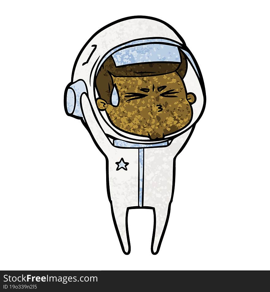 cartoon stressed astronaut. cartoon stressed astronaut