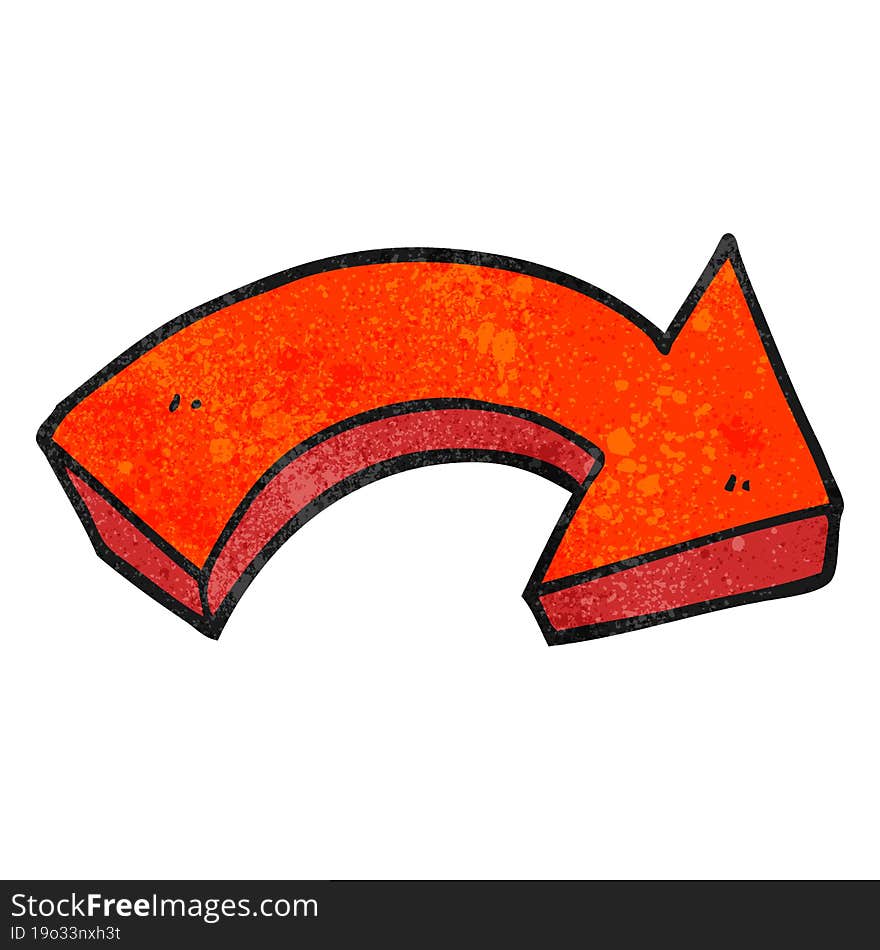 Textured Cartoon Pointing Arrow