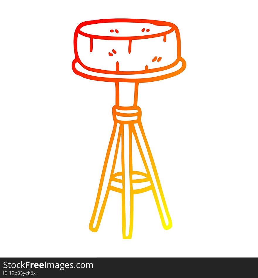 warm gradient line drawing cartoon breakfast stool