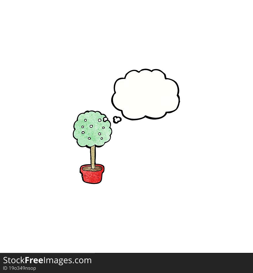 Tree With Thought Bubble Cartoon