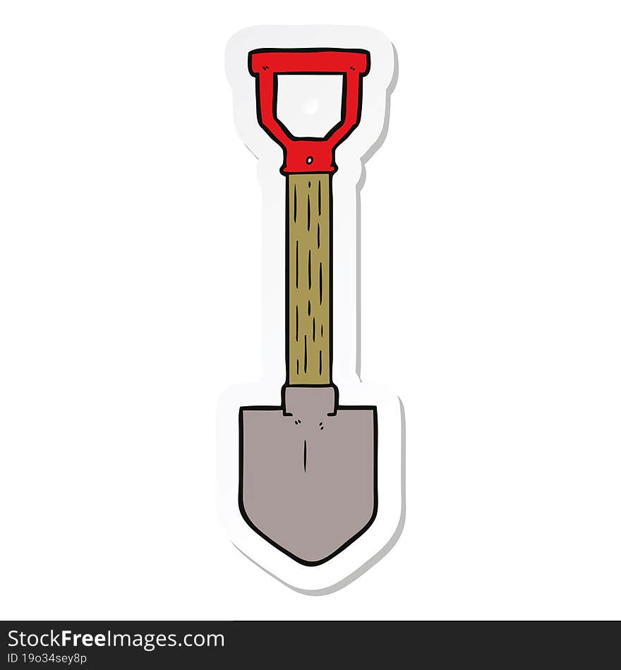 sticker of a cartoon shovel