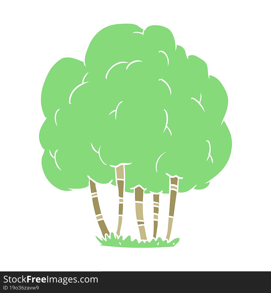 flat color style cartoon tree