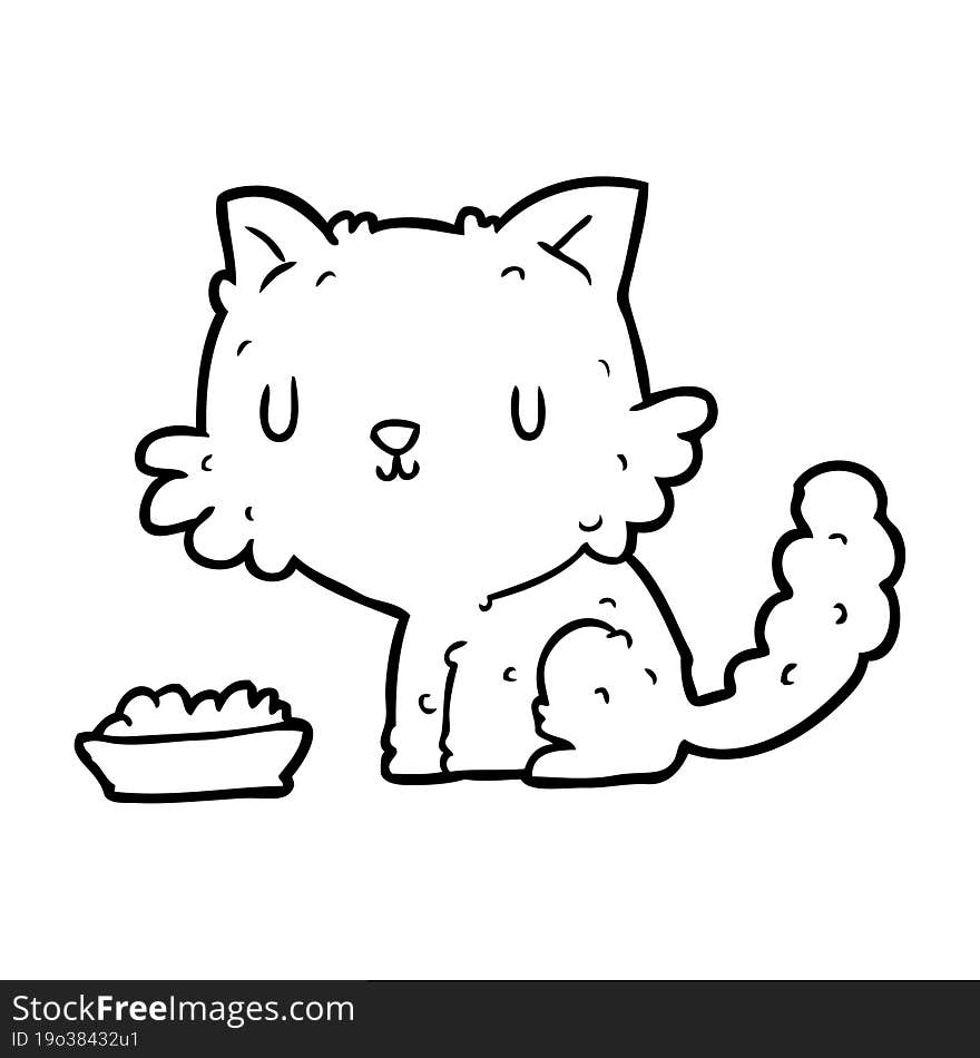 cute cartoon cat and food. cute cartoon cat and food