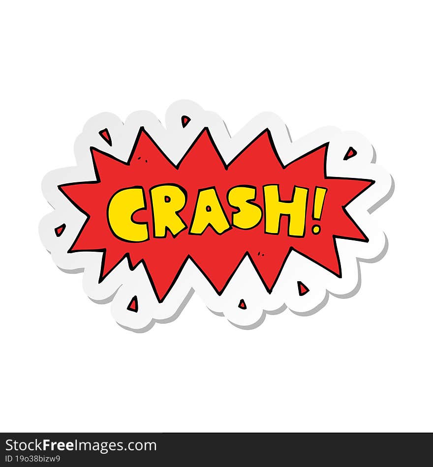 sticker of a cartoon comic book crash symbol