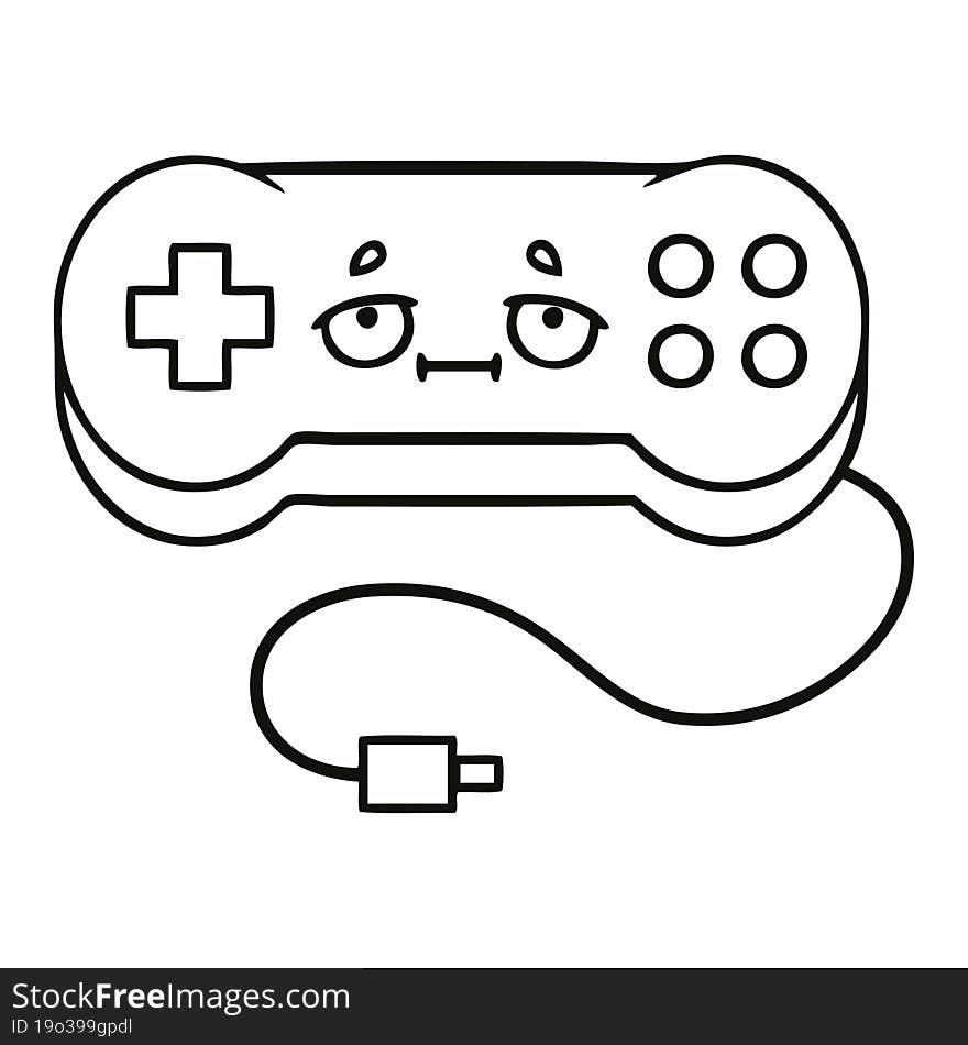 line drawing cartoon game controller