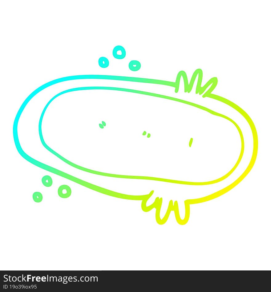 Cold Gradient Line Drawing Cartoon Amoeba