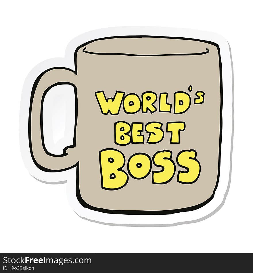 Sticker Of A Worlds Best Boss Mug