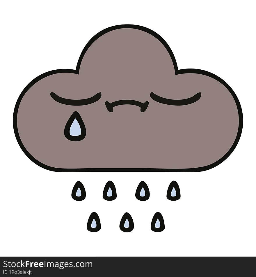 cute cartoon storm rain cloud