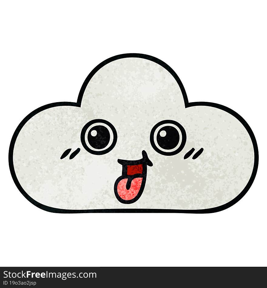 Retro Grunge Texture Cartoon Cloud