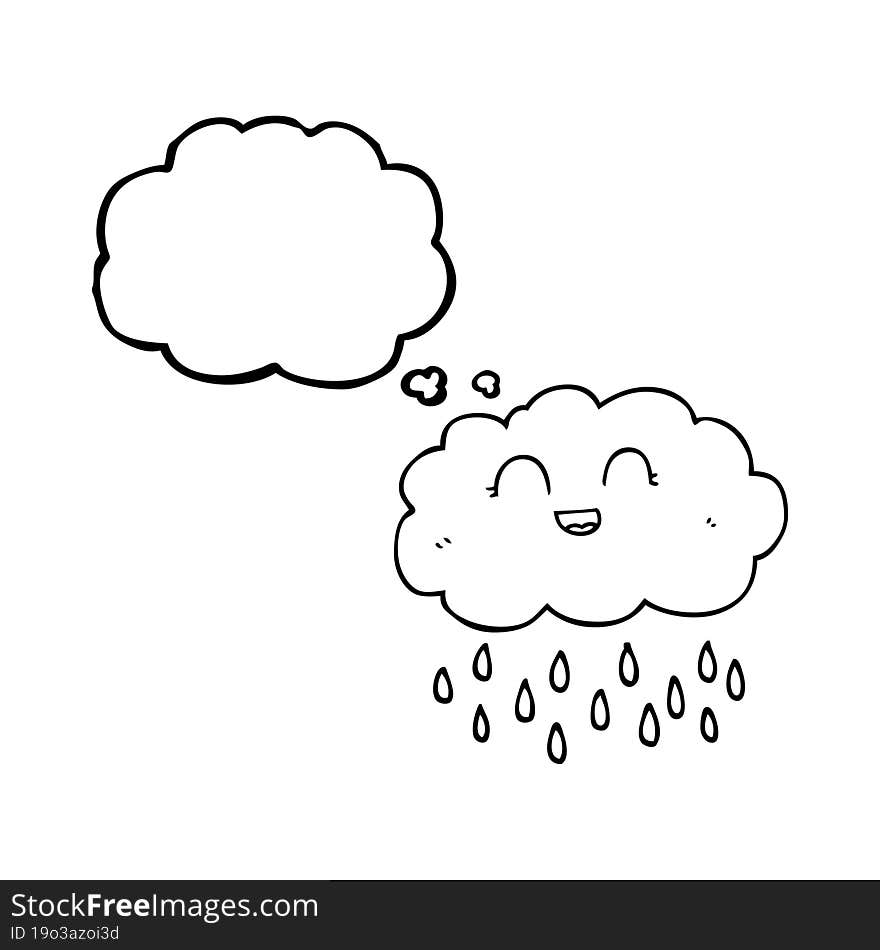 thought bubble cartoon rain cloud