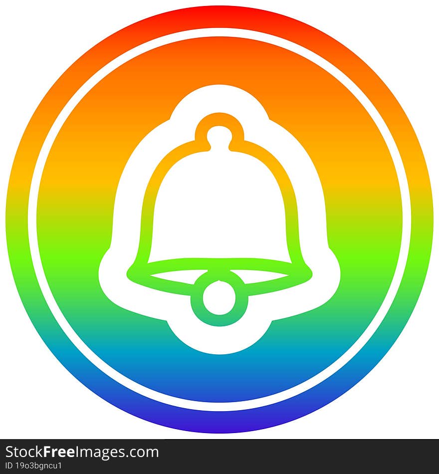 old bell circular in rainbow spectrum