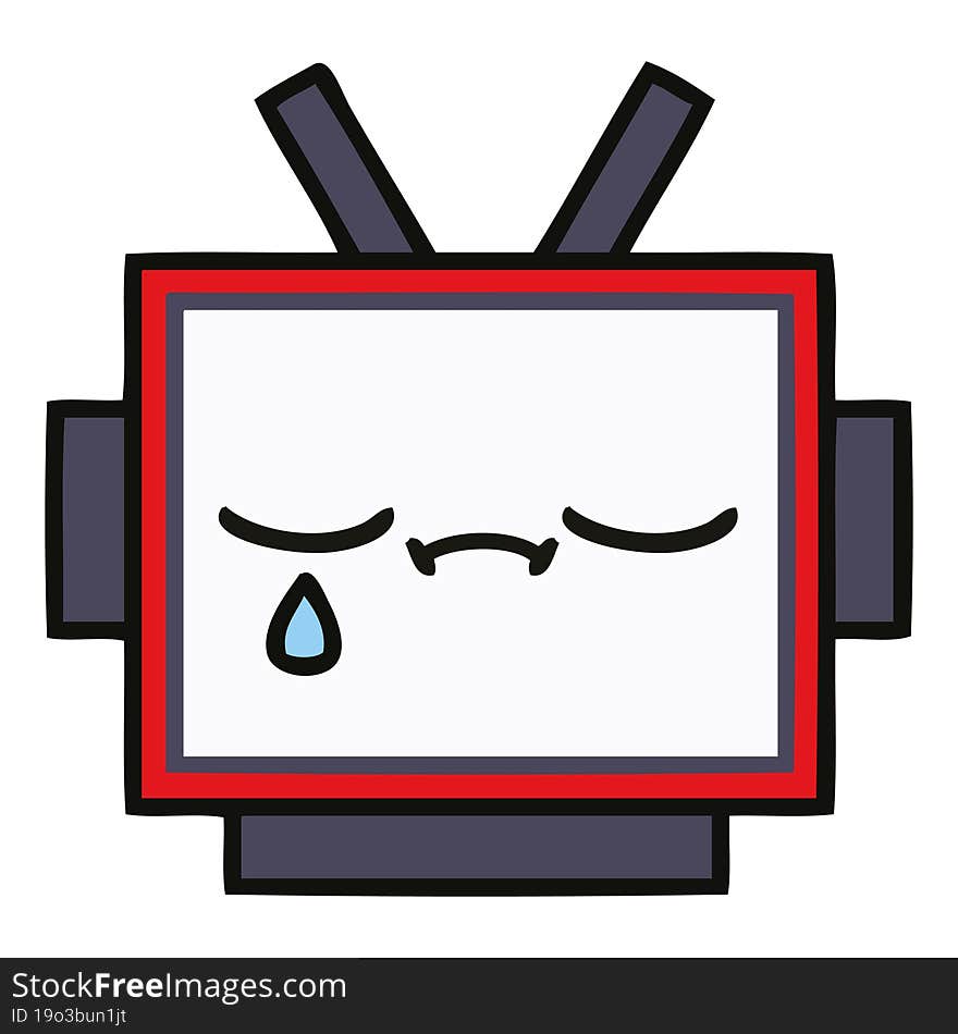 Cute Cartoon Robot Head