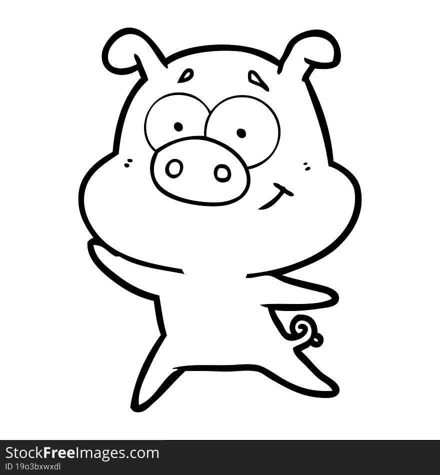 happy cartoon pig. happy cartoon pig