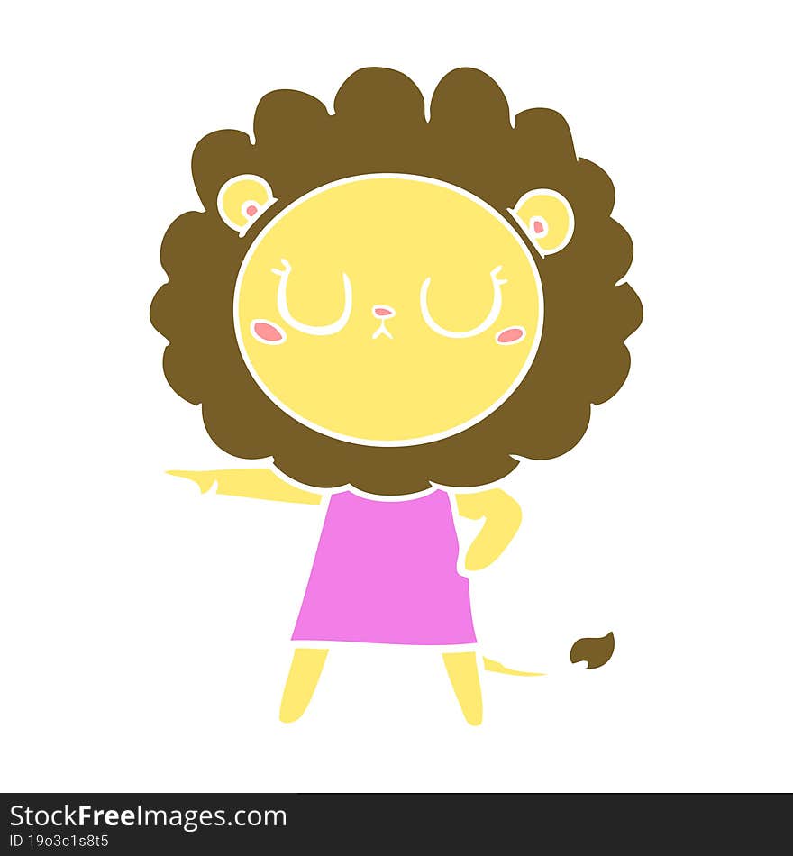 flat color style cartoon lion