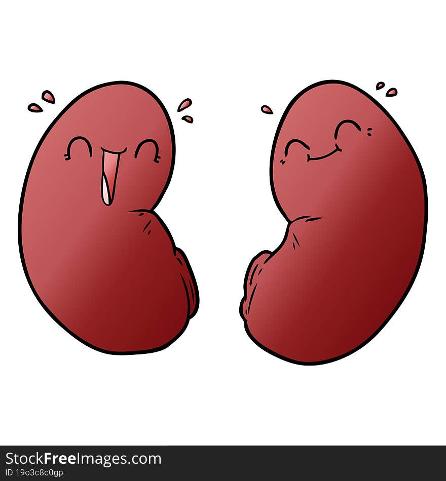 cartoon happy kidneys. cartoon happy kidneys