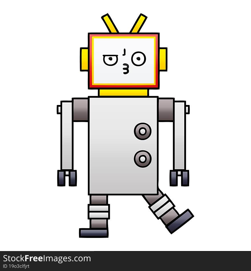 Gradient Shaded Cartoon Robot