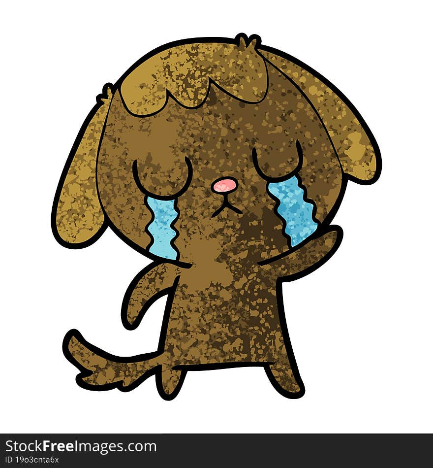 cute cartoon dog crying. cute cartoon dog crying