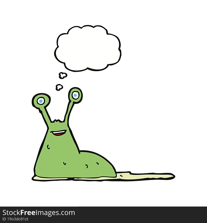 Cartoon Slug With Thought Bubble