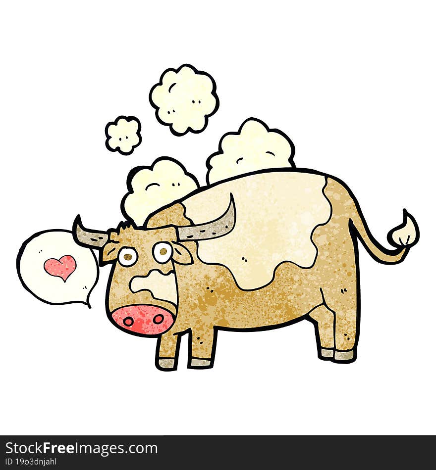 cartoon cow with love heart