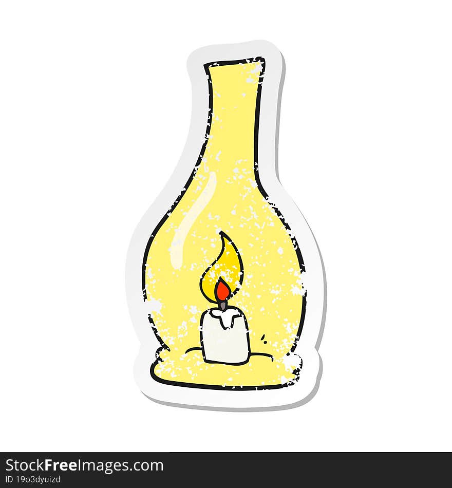 retro distressed sticker of a cartoon lantern