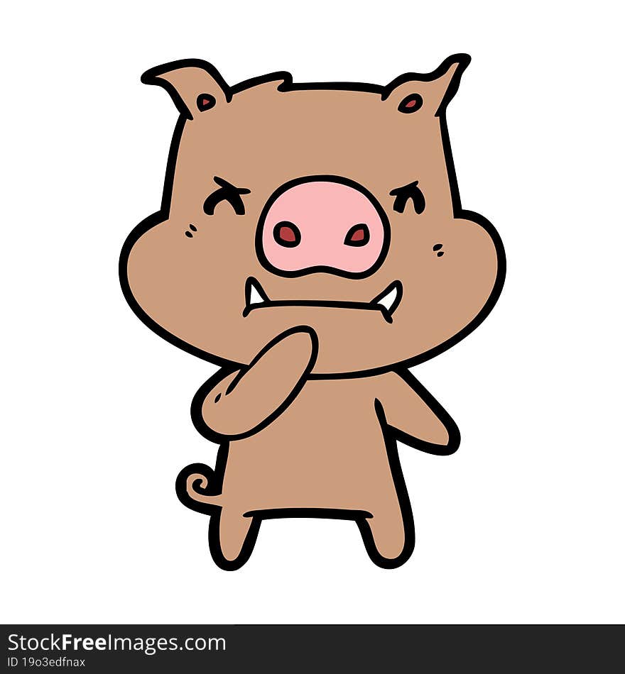 angry cartoon pig. angry cartoon pig