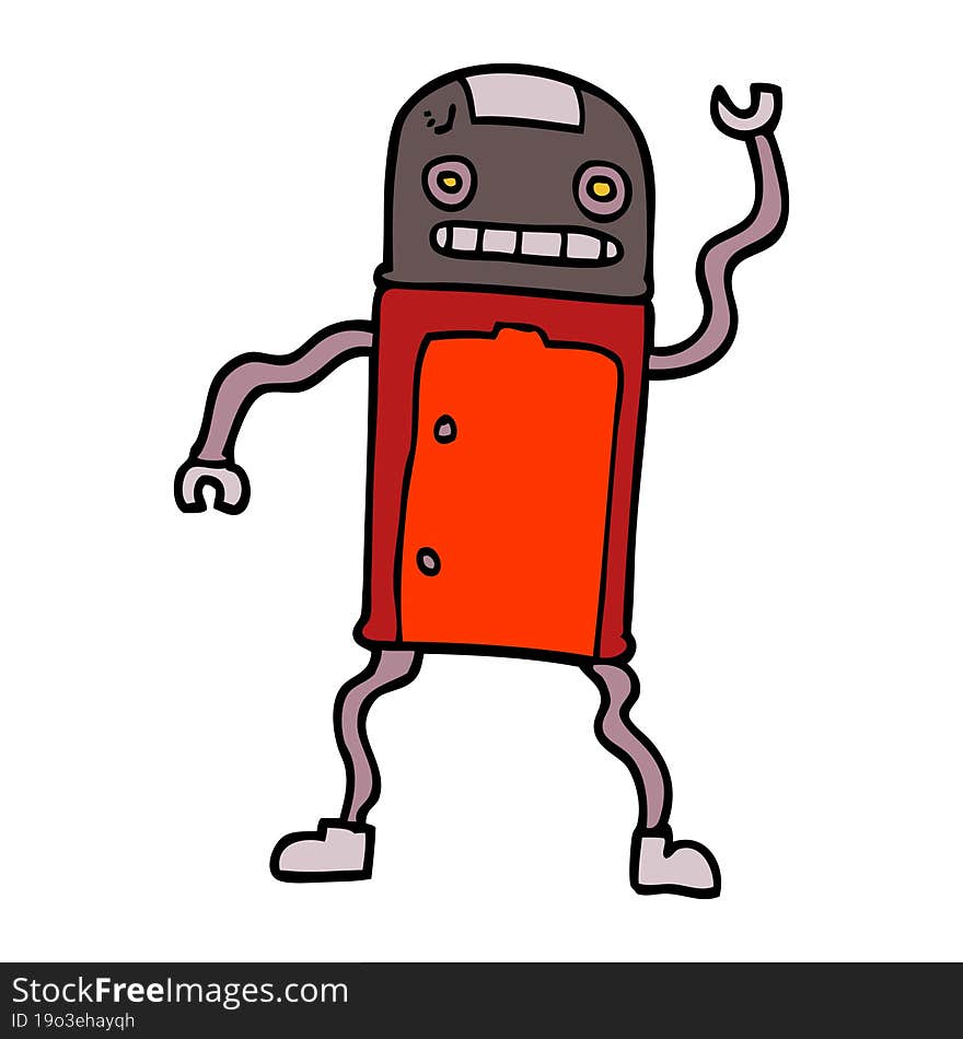 cartoon doodle robot