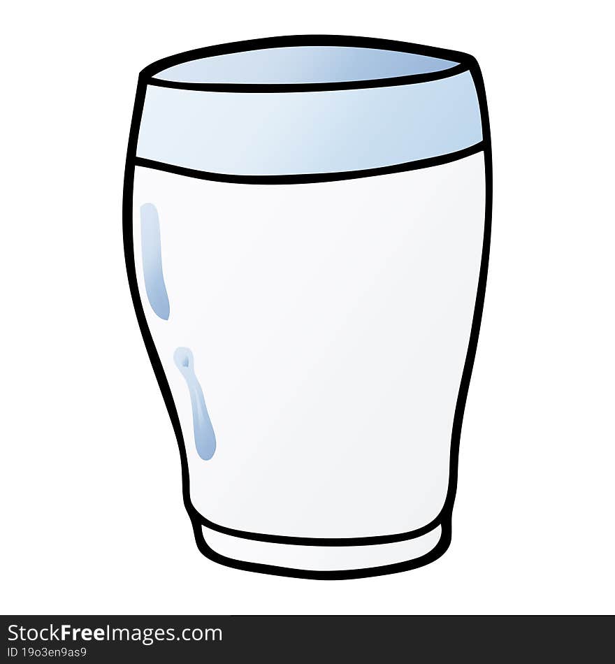 cartoon doodle glass of milk