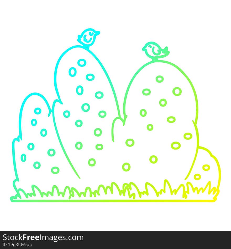 cold gradient line drawing cartoon hedge