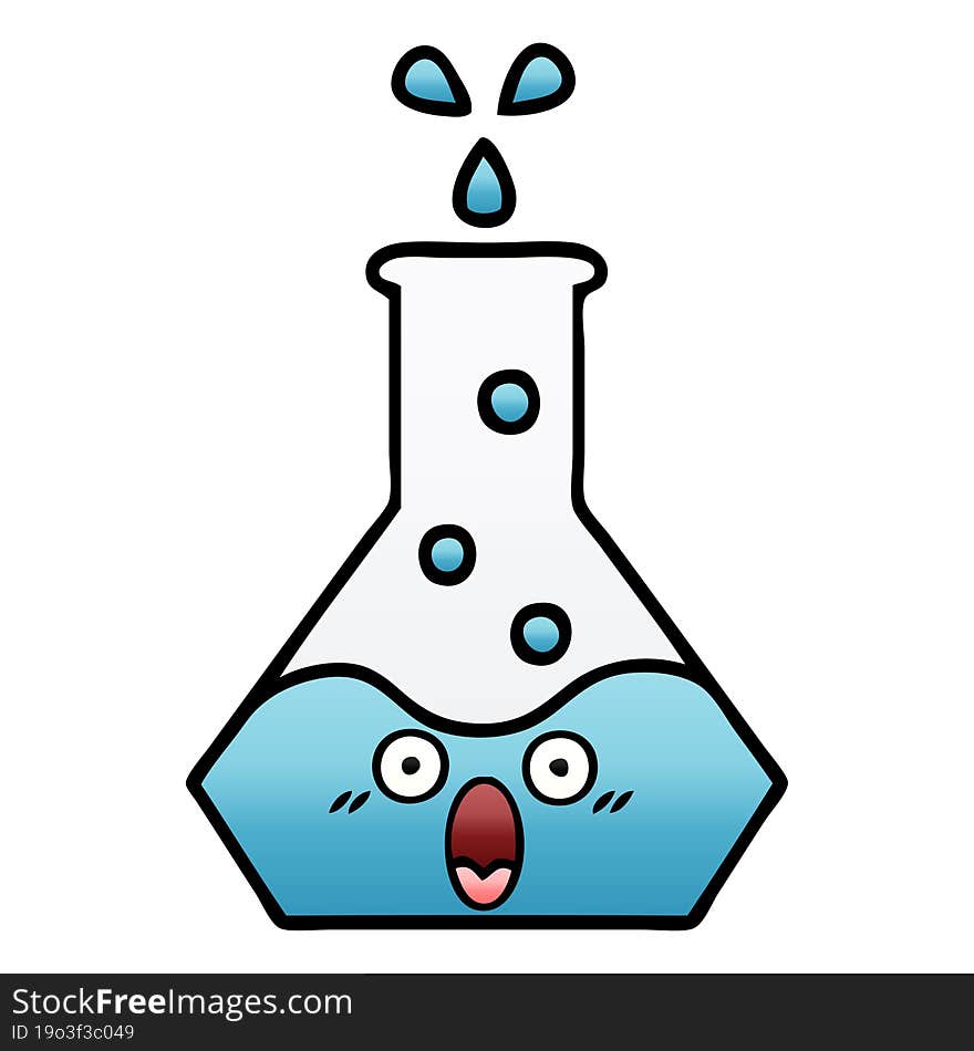 gradient shaded cartoon science beaker